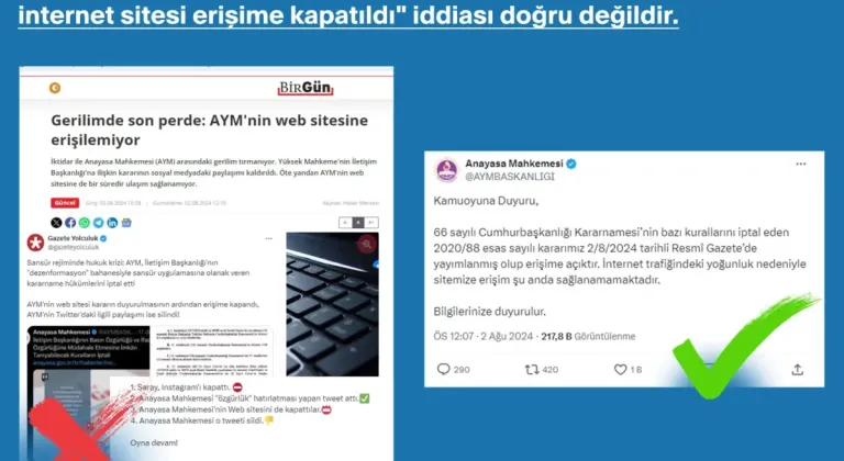 Anayasa Mahkemesine Ait İnternet Sitesinin Erişime Kapatıldığı İddialarına Yanıt Geldi