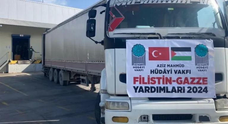 Aziz Mahmud Hüdâyi Vakfı Gazze'ye 332 Ton Malzeme Gönderdi