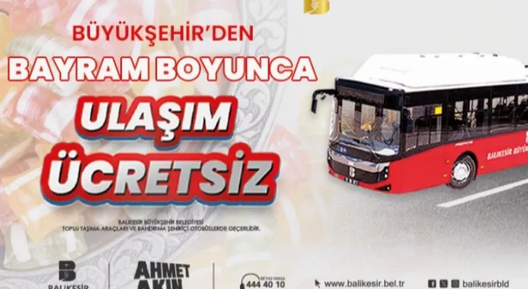 Balıkesir'de Ramazan Bayramı Süresince Ulaşım Ücretsiz