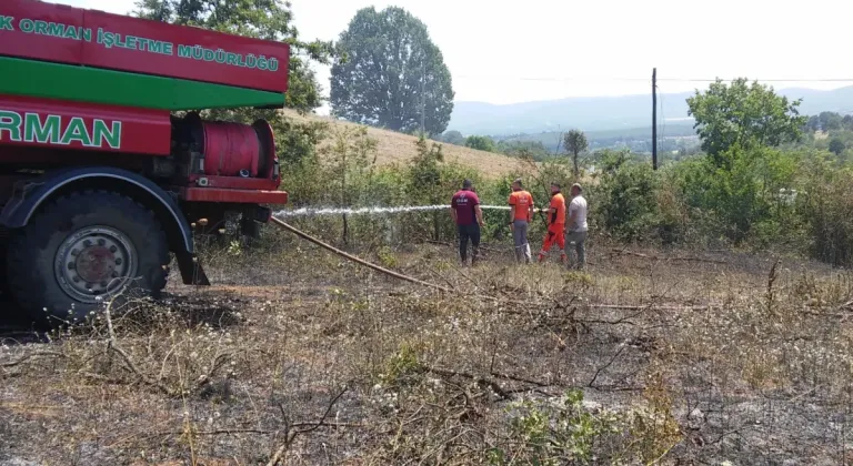 Bilecik'te Arazide Çıkan Yangın Kontrol Altına Alındı! Dumandan Etkilenen Kişi Hastaneye Kaldırıldı