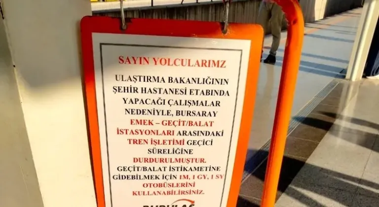 Bursa'da Balat Metro İstasyonu geçici olarak kapatıldı