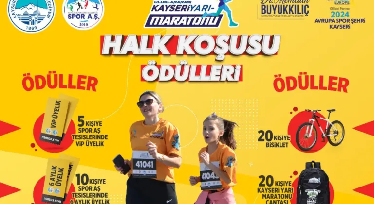 Büyükşehir’in 4. Uluslararası Yarı Maratonu’ndaki halk koşusunda hediye yağmuru