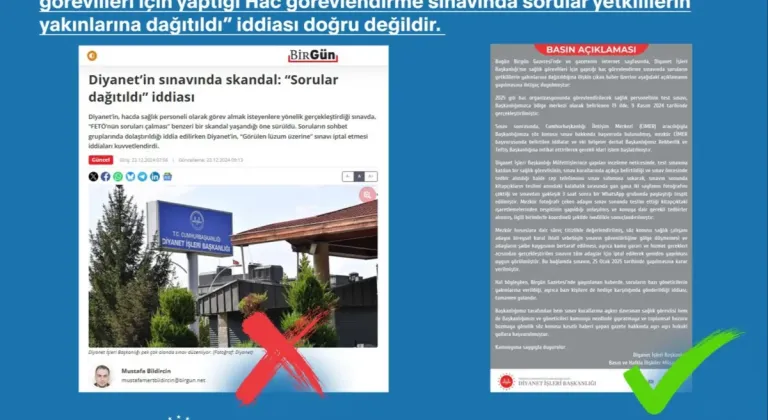 Diyanet İşleri Başkanlığı'ndan sınav iddialarına açıklama!