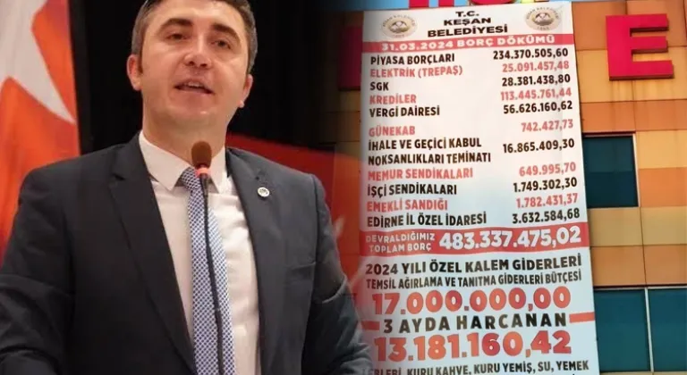 Edirne Keşan'da CHP'den AK Parti'ye borç listeli yanıt