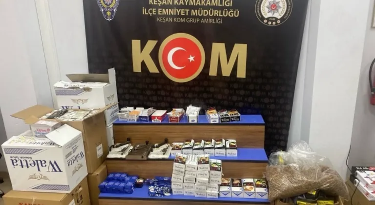 Edirne Keşan'da kapsamlı kaçakçılık operasyonu