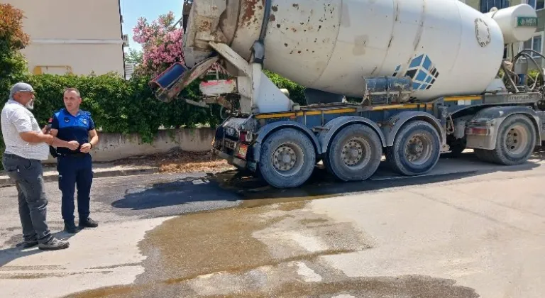 Gemlik'te atık betonu sokağa dökenlere ceza!