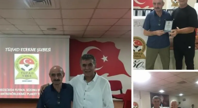 Hayrettin Yıldız ve Fatih Anlar'a Edirne TÜFAD'dan Ödül!