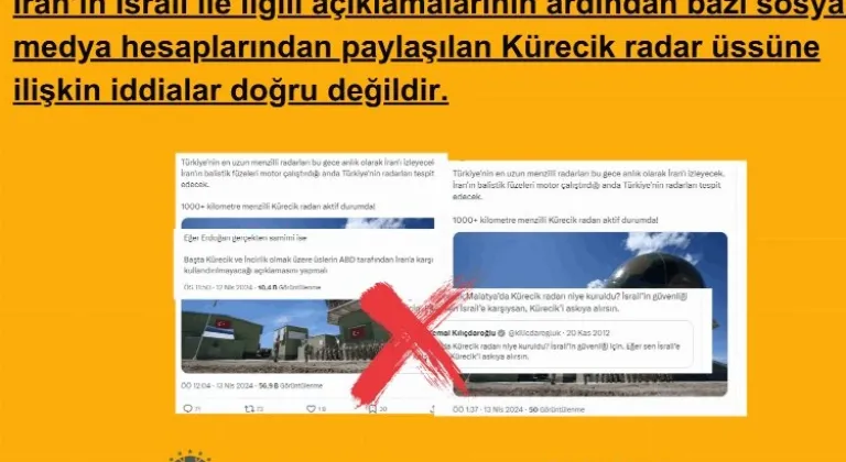 İletişim Başkanlığı Dezenformasyonla Mücadele Merkezi Kürecik İddialarını Yalanladı!