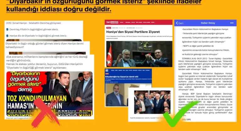 İletişim Başkanlığı İsmail Haniye'nin Diyarbakır Açıklamalarını Yalanladı