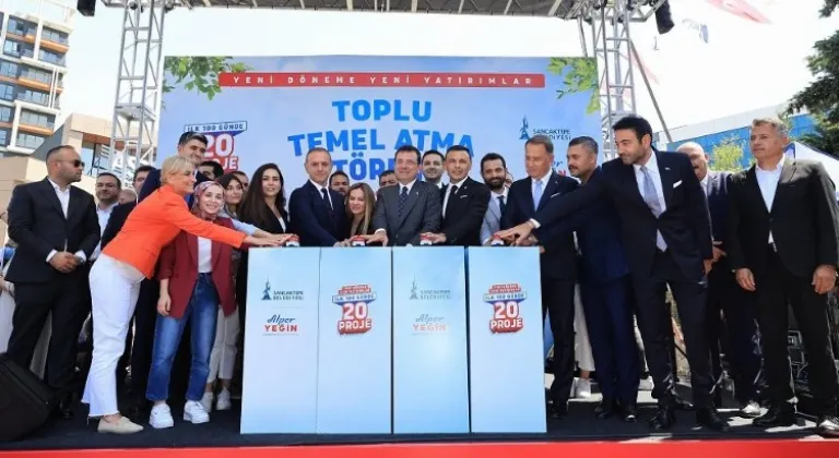 İstanbul Sancaktepe'de Ekrem İmamoğlu ve Alper Yeğin'in Katıldığı Toplu Temel Atma Töreni