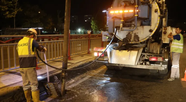 KASKİ, Kayseri'de Gece Çalışmalarına Başladı - Su Baskınları Riskine Karşı Önlem Alınıyor