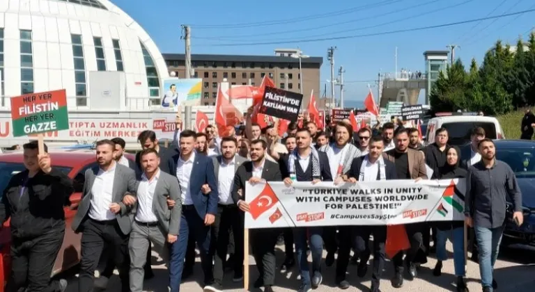 Kocaeli'de üniversite öğrencilerinden İsrail protestosu