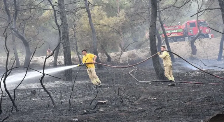 Manisa İtfaiyesi'nin yangın mücadelesi sürüyor