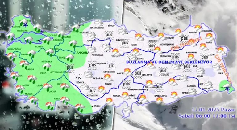 Meteorolojiden 12 Ocak Pazar Hava Raporu: Türkiye Yağışlı Havaya Hazırlanıyor