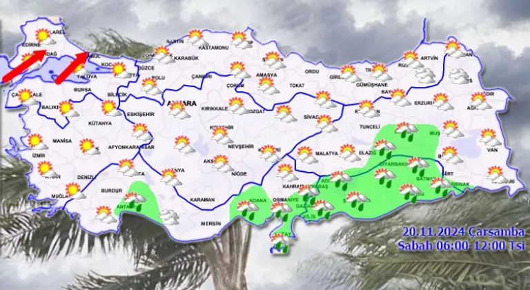 Meteoroloji'den 20 Kasım raporu... Kıyılarda yağmur Marmara'da kuvvetli rüzgar