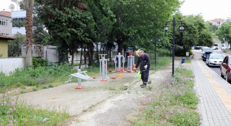 Mudanya'da park ve yeşil alanlara bakım