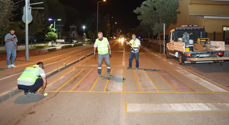 Nilüfer'de yol güvenliği için gece mesaisi