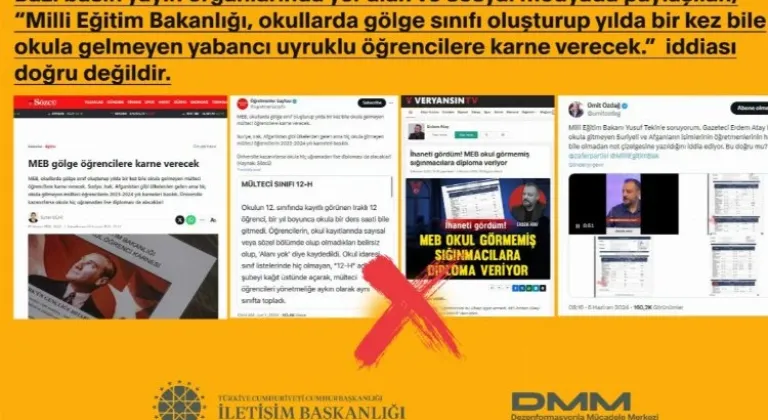 Okula gitmeyen yabancı uyruklu öğrencilere karne verileceği iddialarına açıklama