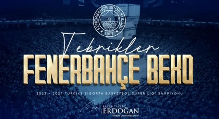 Potada şampiyon Fenerbahçe'ye tebrik