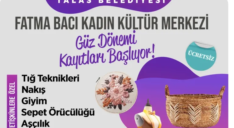 Talas’ta kadın mesleki eğitim kursları başlıyor