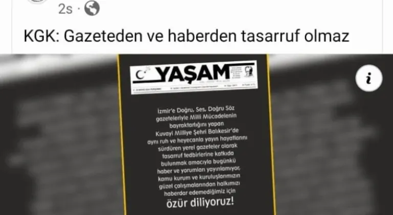 Tasarrufta medyanın hedef alınmasına bir tepki de KGK’dan: Gazeteden ve haberden tasarruf olmaz