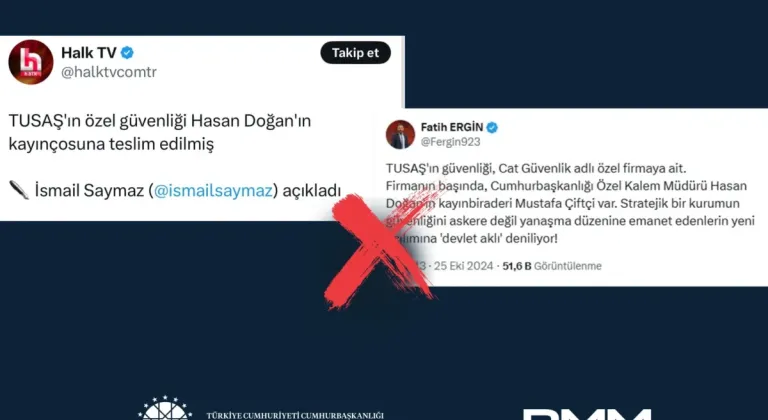 TUSAŞ'ın güvenliği ile ilgili iddialara Dezenformasyon açıklaması